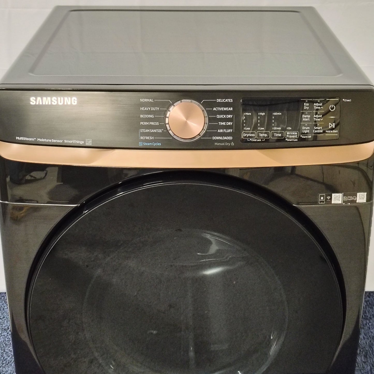 Samsung 7.5 cu. ft. Vented Smart Electric Dryer in Brushed Black with Steam Sanitize+ and Sensor Dry DVE50BG8300V
