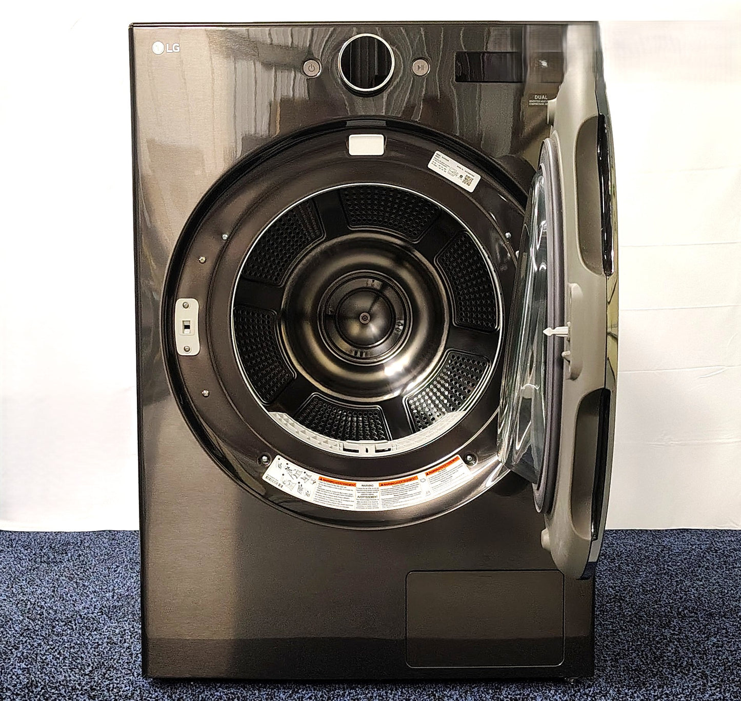 LG 7.8 cu. ft. Dual Invert Heat Pump Ventless Electric Dryer with DirectDrive Motor, AI Sensor Dry in Black Stainless Steel DLHC5502B