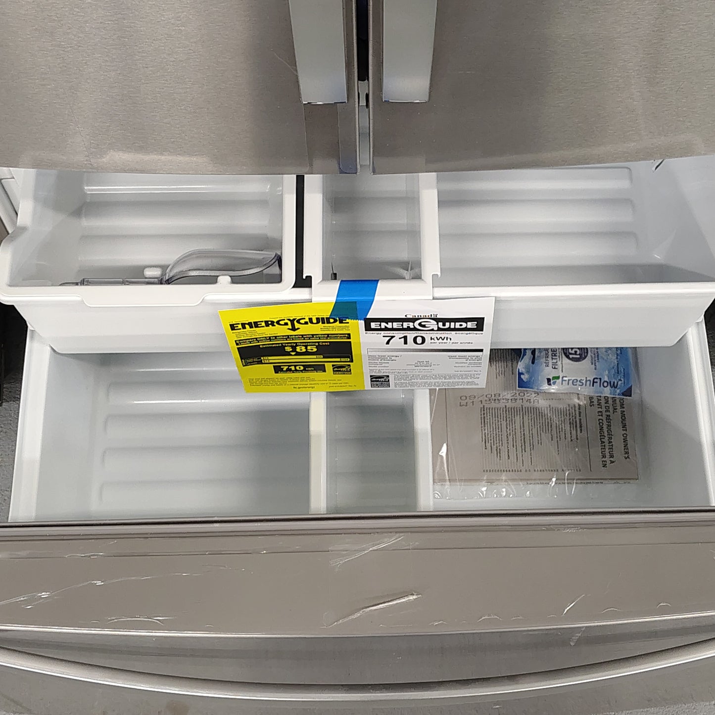 Whirlpool 26.8 cu. ft. French Door Refrigerator in Fingerprint Resistant Stainless Steel with Ice Maker and Water and Ice Dispenser WRF767SDHZ04