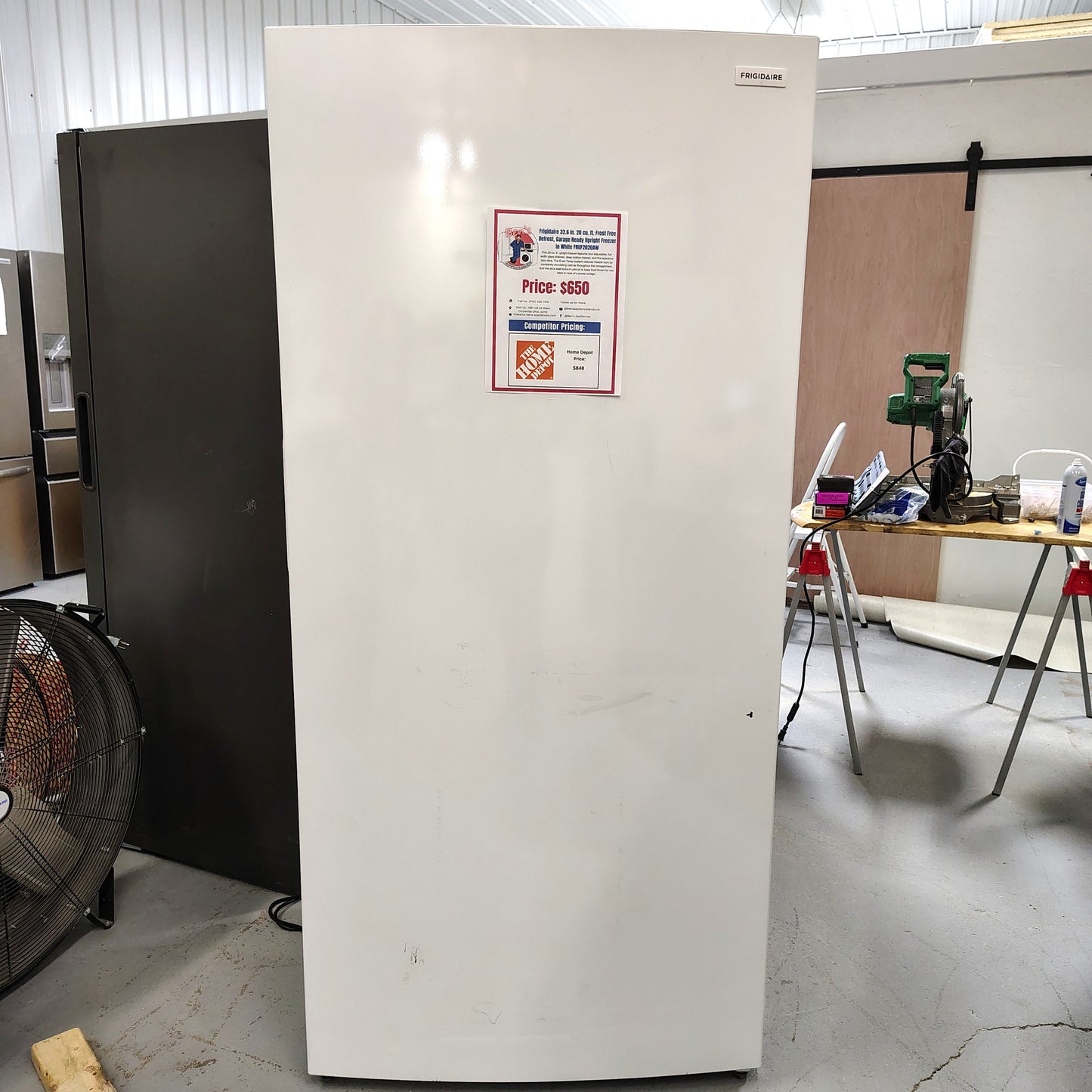 Frigidaire 32.6 in. 20 cu. ft. Frost Free Defrost, Garage Ready Upright Freezer in White FRUF2020AW