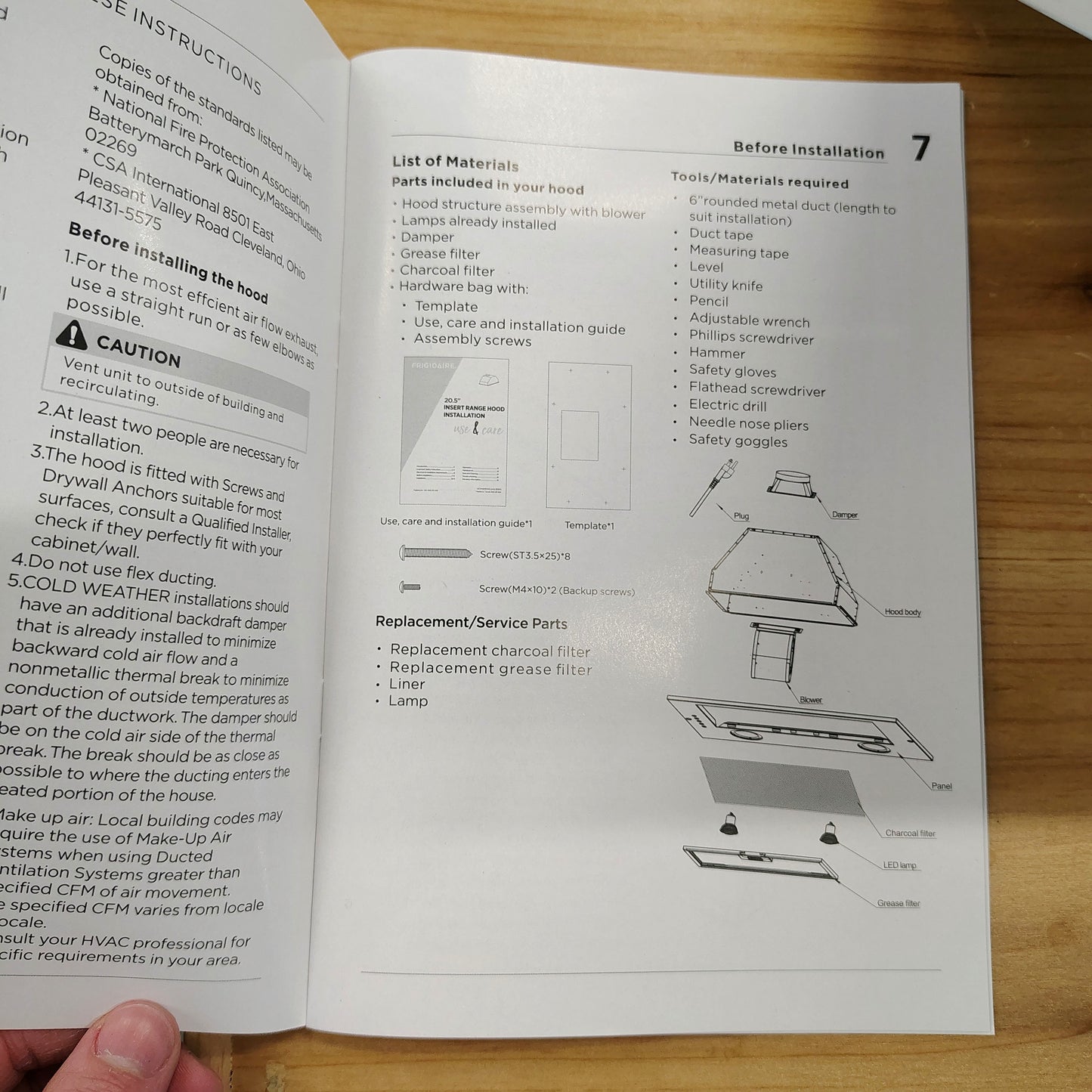Frigidaire 21 Inch Insert Range Hood UCVH2001AS