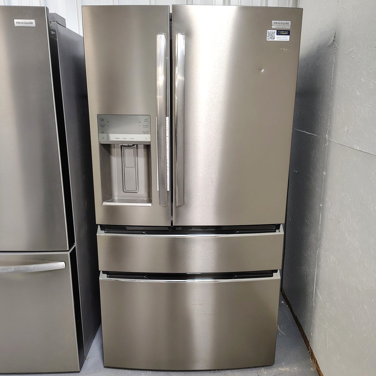 Gallery 36 in. 22 cu. ft. Counter-Depth 4-Door French Door Refrigerator in Smudge-Proof Stainless Steel GRMC2273CF