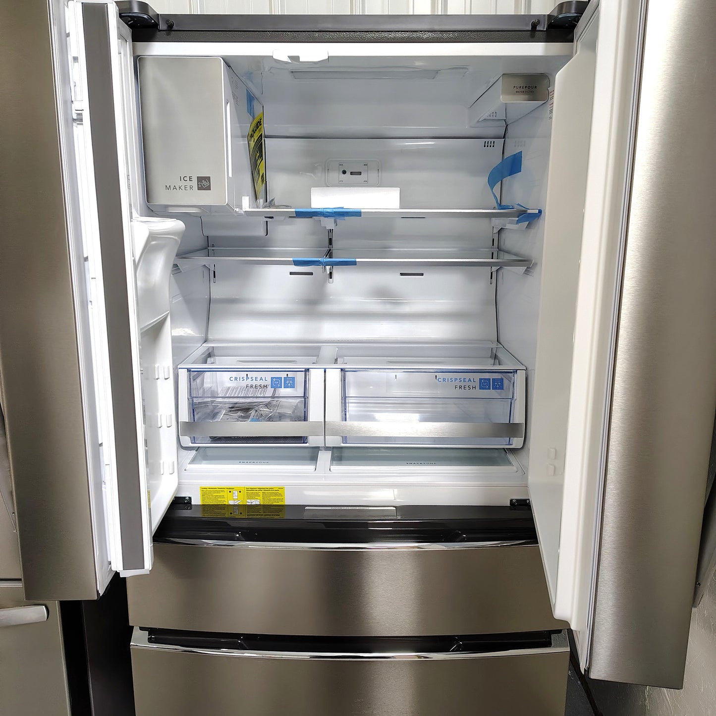 Gallery 36 in. 22 cu. ft. Counter-Depth 4-Door French Door Refrigerator in Smudge-Proof Stainless Steel GRMC2273CF