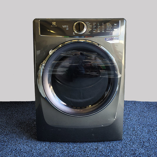 Electrolux 8 cu. ft. Front Load Stackable Electric Dryer in Titanium with LuxCare Dry and Perfect Steam ELFE7637AT