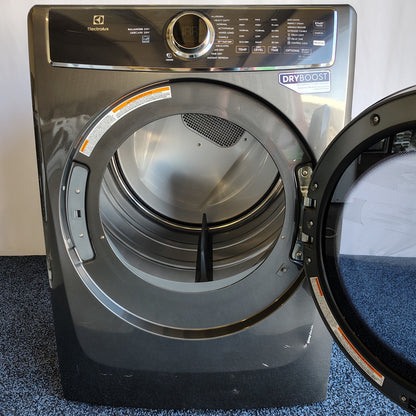 Electrolux 8 cu. ft. Front Load Stackable Electric Dryer in Titanium with LuxCare Dry and Perfect Steam ELFE7637AT