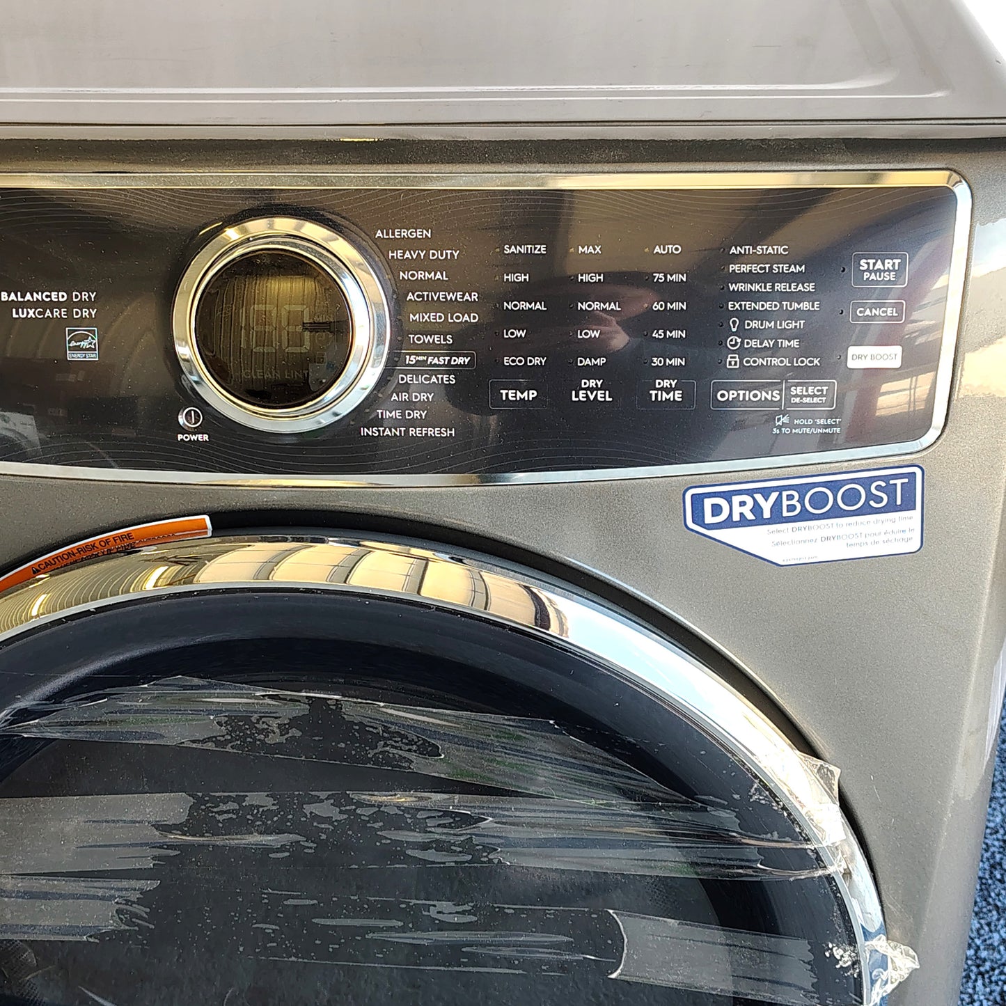 Electrolux 8 cu. ft. Front Load Stackable Electric Dryer in Titanium with LuxCare Dry and Perfect Steam ELFE7637AT