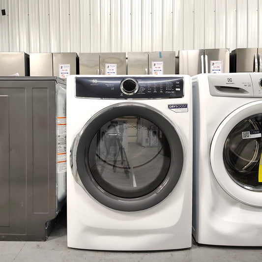 Electrolux 8 cu. ft. vented Front Load Stackable Electric Dryer in White with LuxCare Dry and Automatic Temperature Control ELFE7537AW