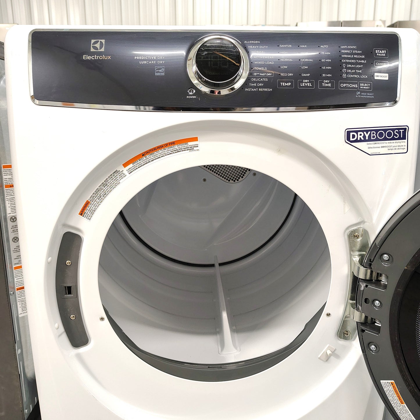 Electrolux 8 cu. ft. vented Front Load Stackable Electric Dryer in White with LuxCare Dry and Automatic Temperature Control ELFE7537AW