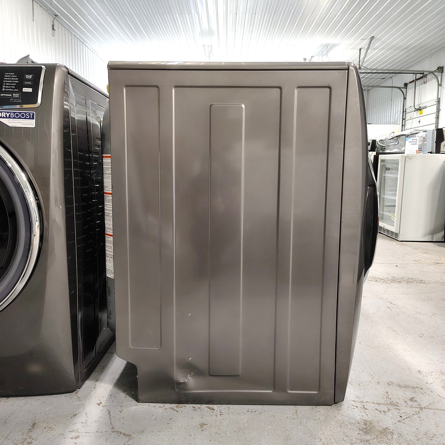 Electrolux 8 cu. ft. vented Front Load Stackable Electric Dryer in Titanium with LuxCare Dry and Perfect Steam ELFE7637AT