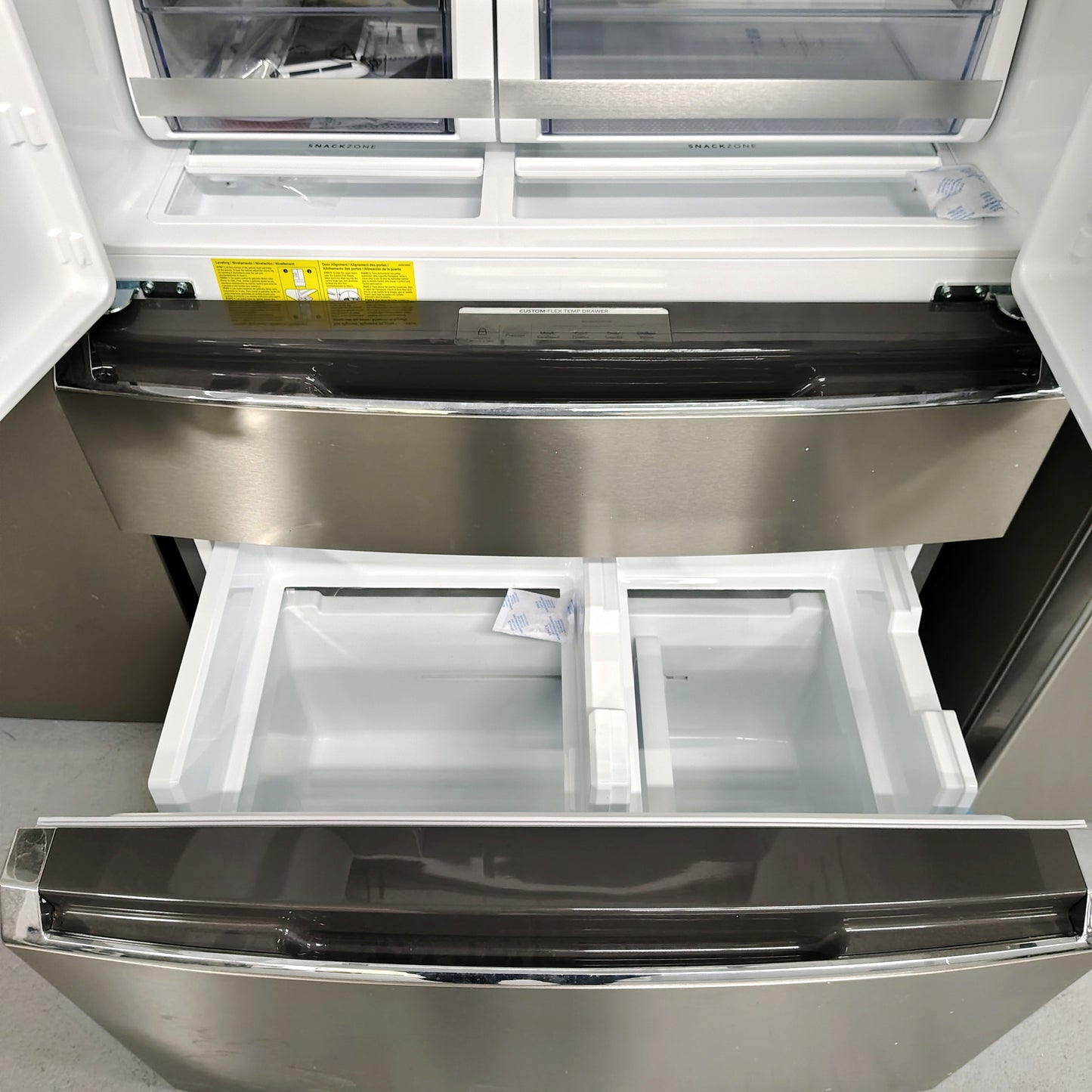 Frigidaire Gallery 36 in. 22 cu. ft. Counter-Depth 4-Door French Door Refrigerator in Smudge-Proof Stainless Steel GRMC2273CF02