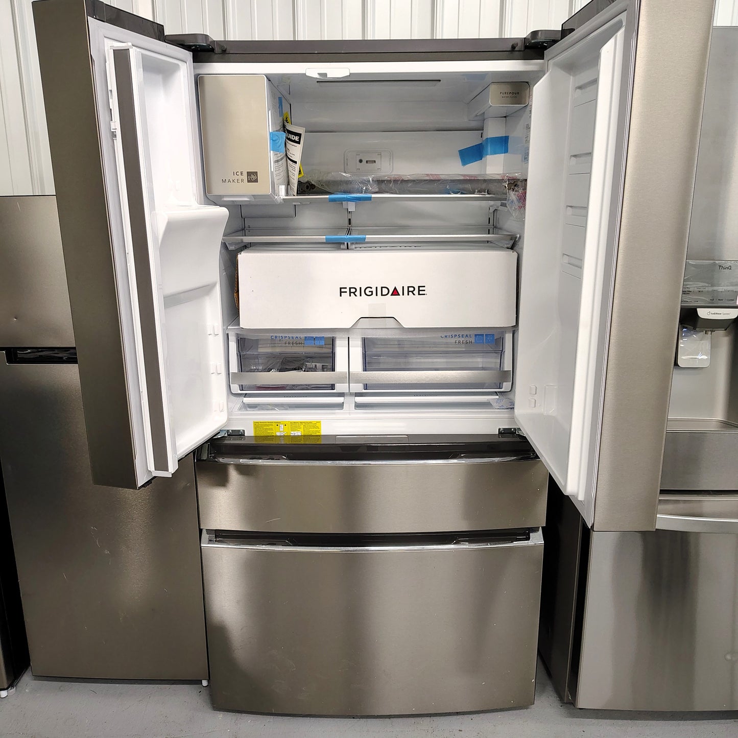 Frigidaire Gallery 36 in. 22 cu. ft. Counter-Depth 4-Door French Door Refrigerator in Smudge-Proof Stainless Steel GRMC2273CF02
