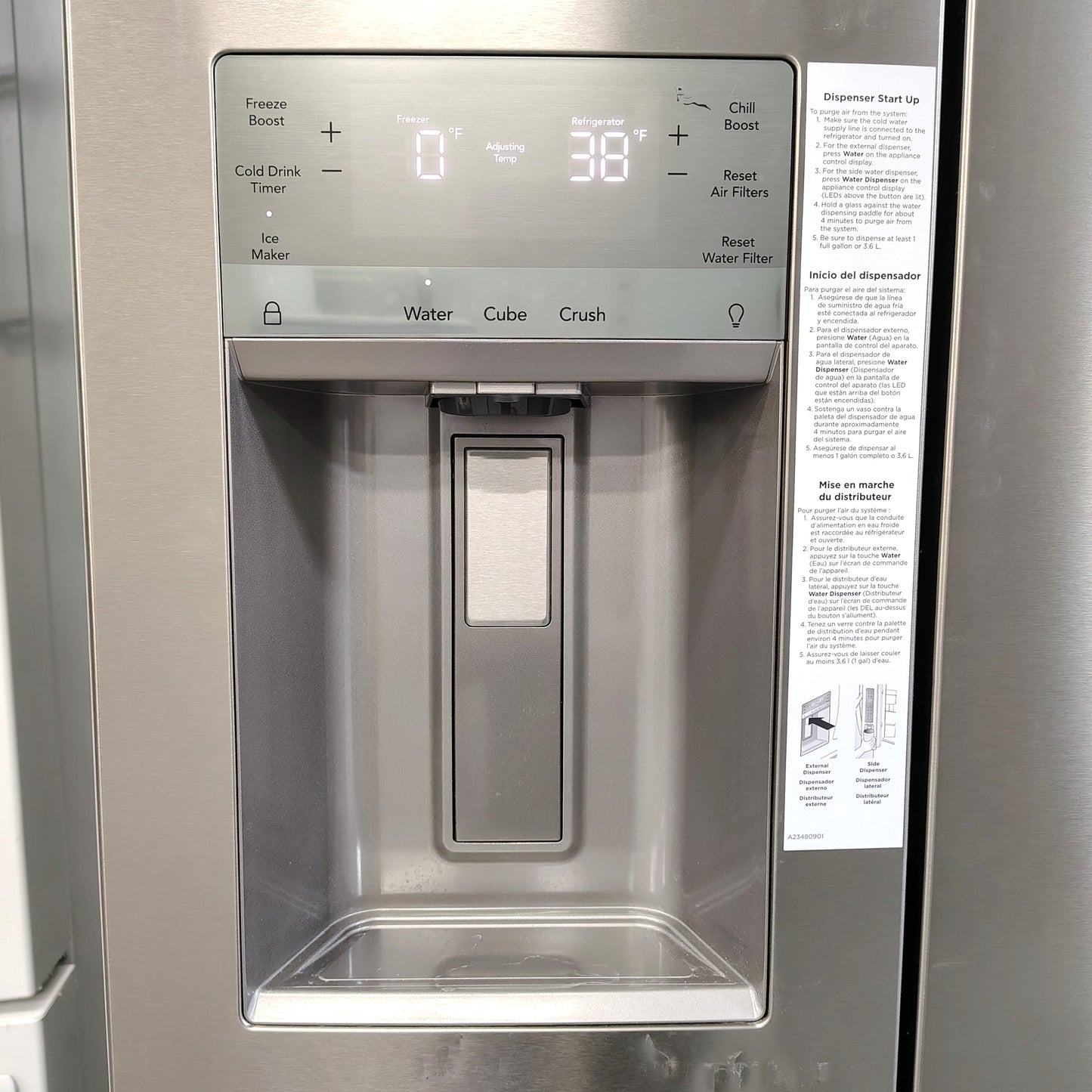 Frigidaire Gallery 36 in. 22 cu. ft. Counter-Depth 4-Door Refrigerator in Stainless Steel GRQC2255BF