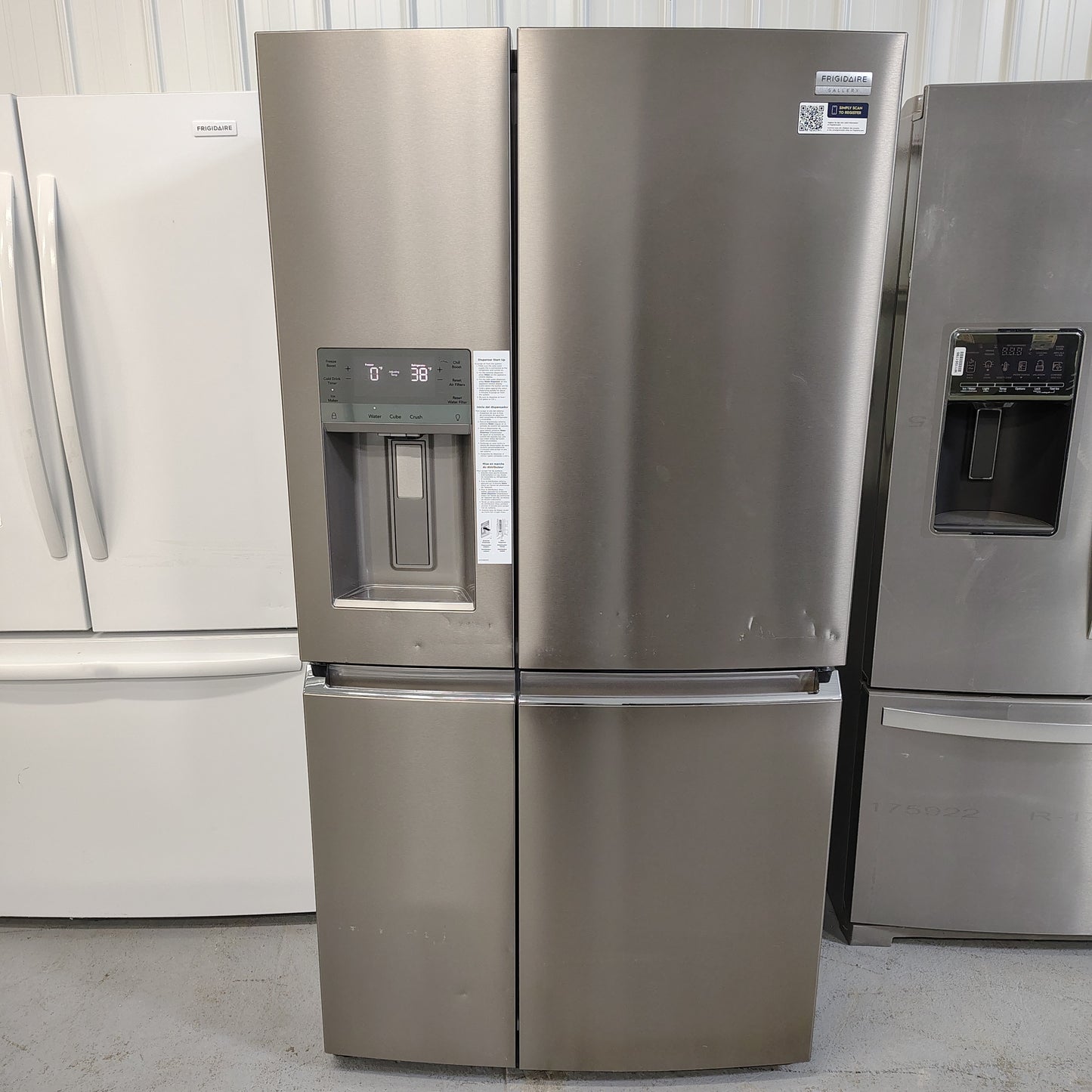 Frigidaire Gallery 36 in. 22 cu. ft. Counter-Depth 4-Door Refrigerator in Stainless Steel GRQC2255BF