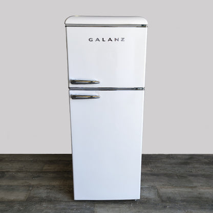 Galanz 10 cu. ft. Retro Frost-Free Top Freezer Refrigerator in White GLR10TWEEFR