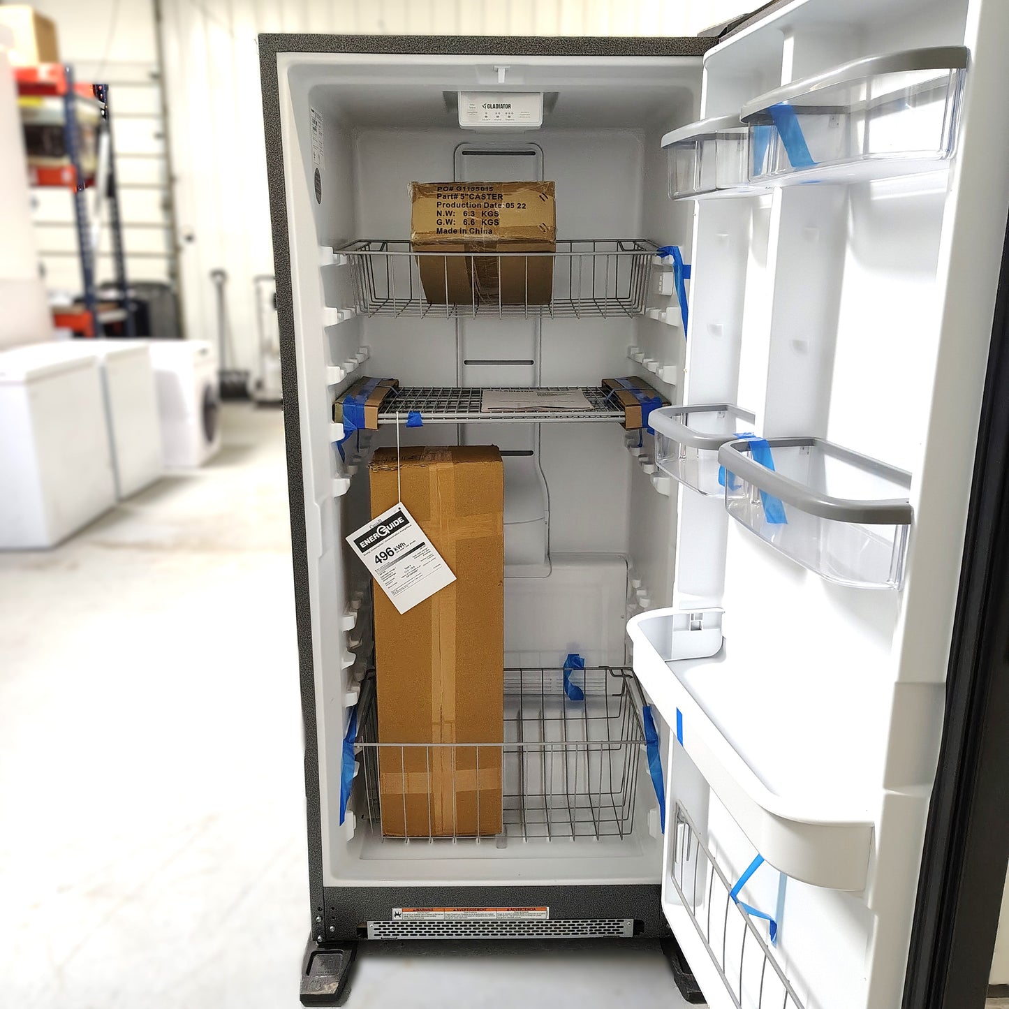 Gladiator 17.8 cu. ft. Upright Rolling Step-To-Open Garage Freezer in Black GAFZ30FDGB06