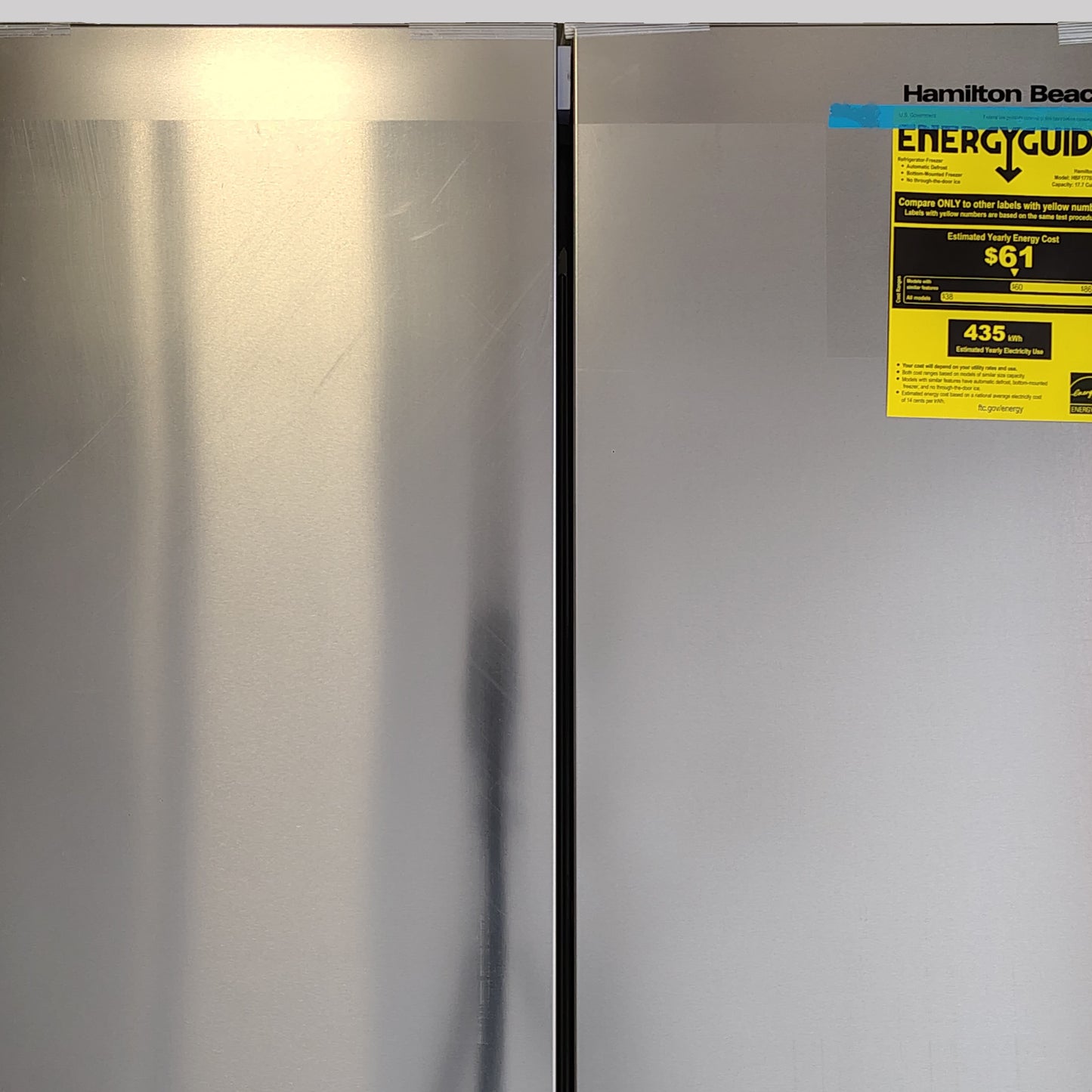 Hamilton Beach 17.7 cu. ft. Bottom Freezer French Door Refrigerator in Stainless Steel Look HBF1770