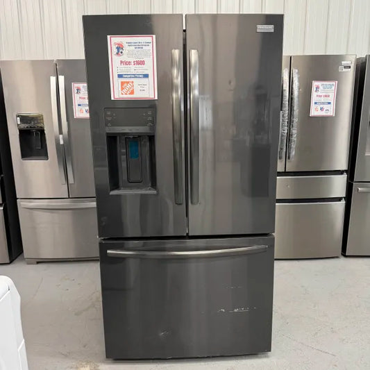 Frigidaire 36 in. Gallery 28 cu. ft. Standard Depth French Door Refrigerator in Smudge-Proof Black Stainless Steel GRFS2853AD