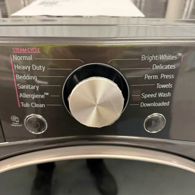 LG 4.5 Cu. Ft. Stackable SMART Front Load Washer in Black Steel with Steam and TurboWash360 Technology WM4000HBA
