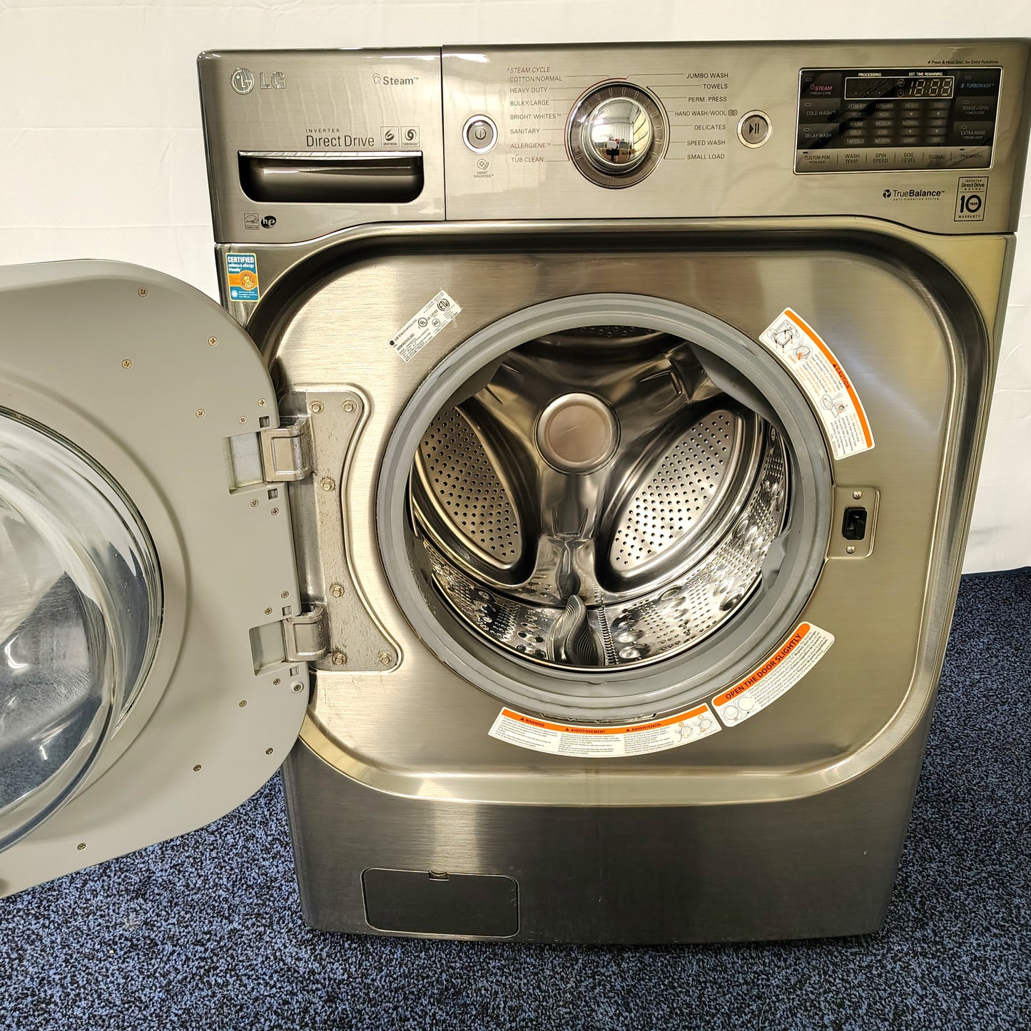 LG 29 Inch 5.1 cu. ft. Front Load Washer with Stainless Steel Drum WM8000HVA