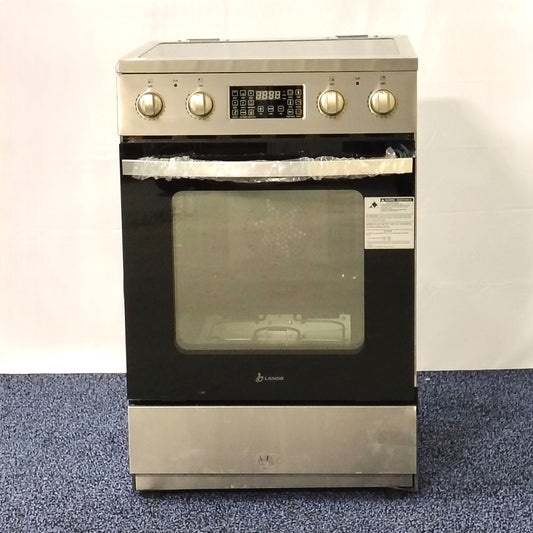 Lanbo 24 in. 4 Burner Elements Freestanding Electric Range in Stainless Steel with Air Fry, Rotisserie and True Convection LBERT24RCSAA