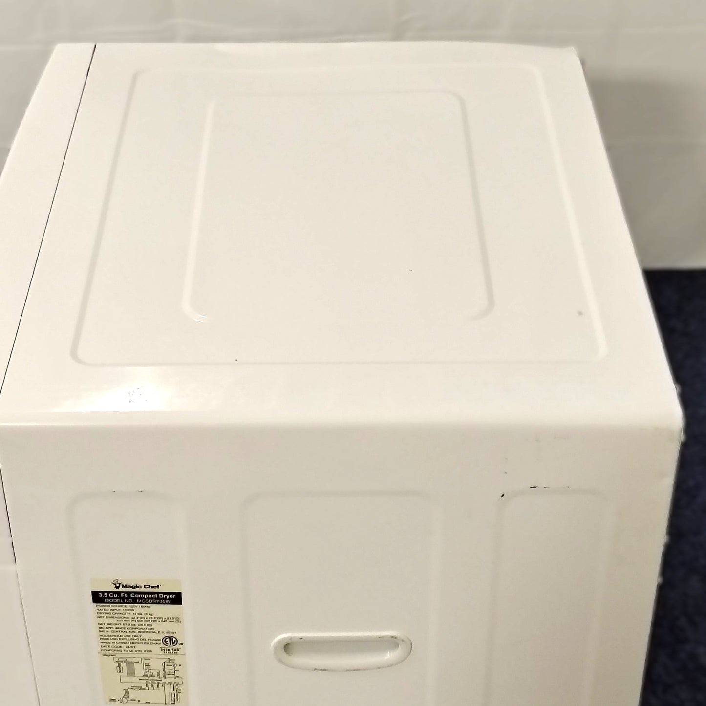 Magic Chef Compact 3.5 cu. ft. Electric Dryer in White MCSDRY35W