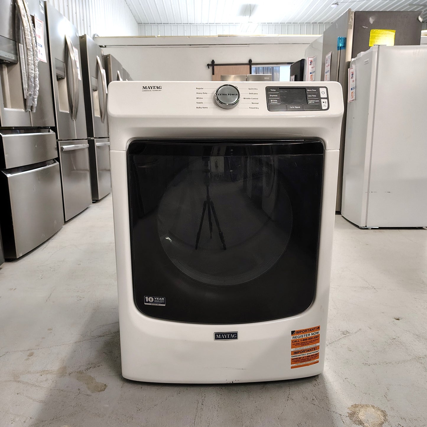 Maytag 7.3 cu. ft. 240-Volt White Stackable Electric Vented Dryer with Quick Dry Cycle MED5630HW2