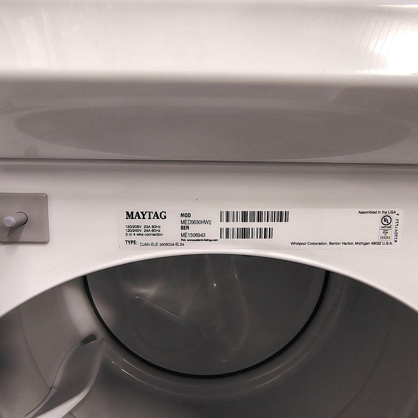 Maytag 7.3 cu. ft. 240-Volt White Stackable Electric Vented Dryer with Quick Dry Cycle MED5630HW2