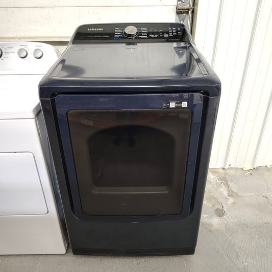 Samsung 7.4 cu. ft. Vented Smart Electric Dryer in Brushed Navy Blue with Pet Care Dry and Steam Sanitize+ DVE54CG7150D
