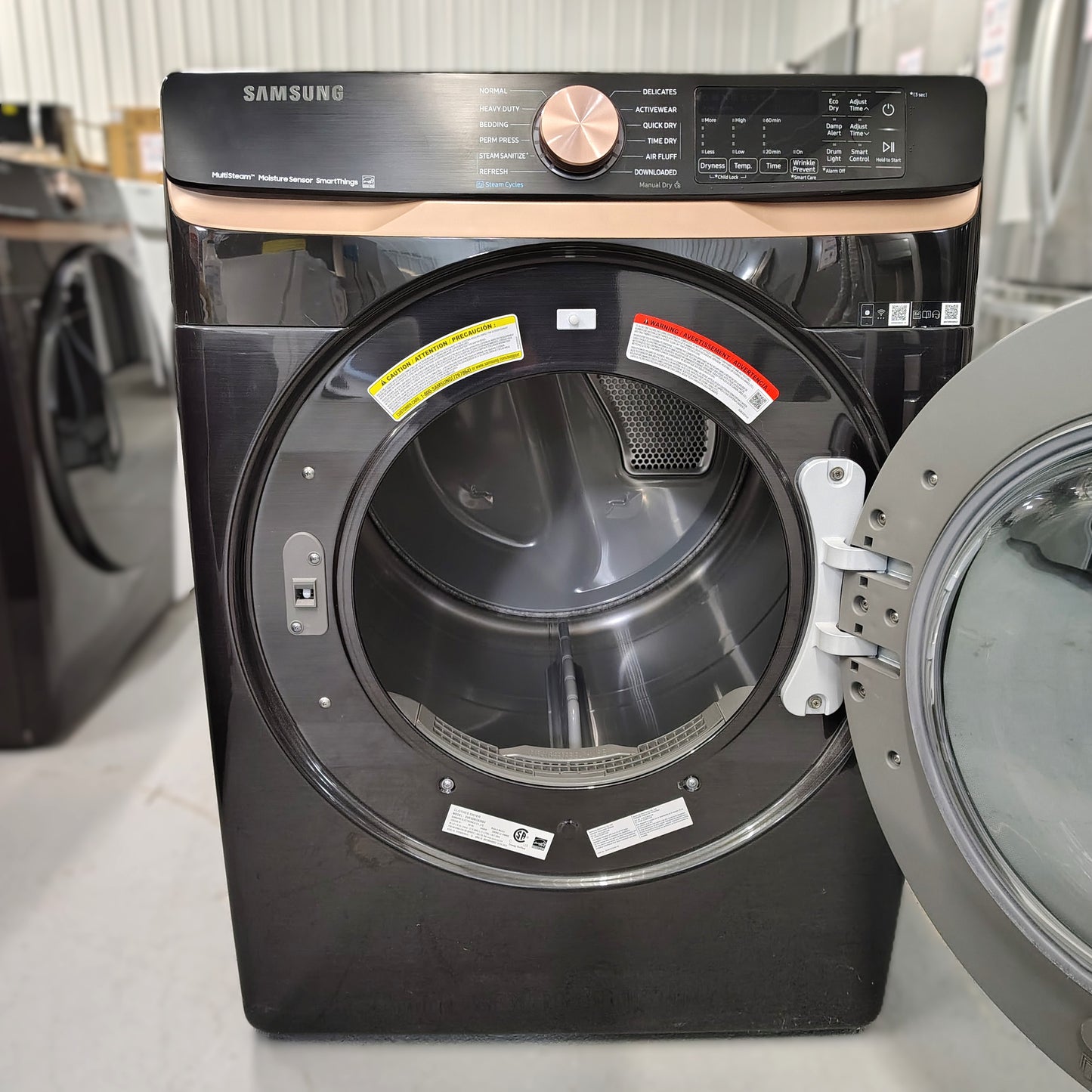 Samsung 7.5 cu. ft. Vented Smart Electric Dryer in Brushed Black with Steam Sanitize+ and Sensor Dry DVE50BG8300V