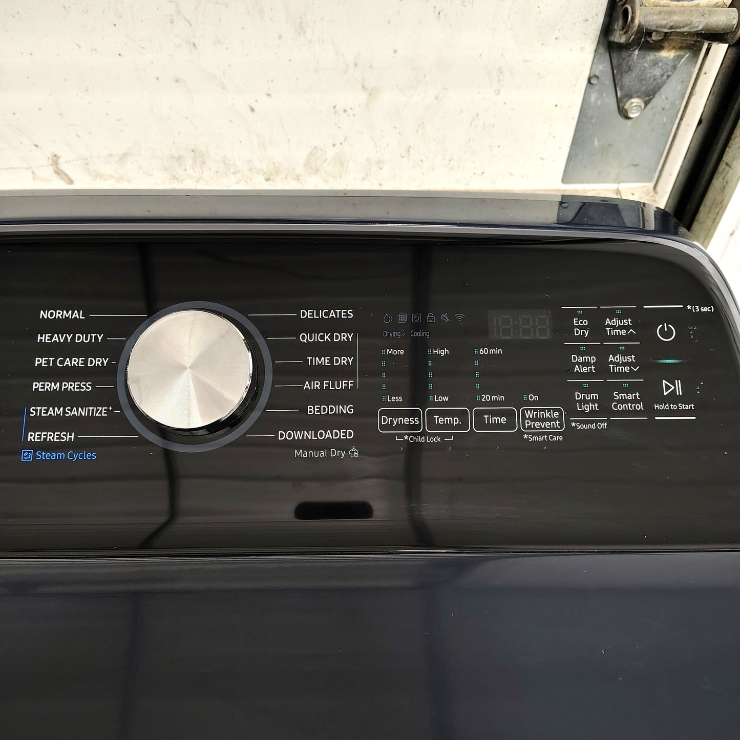 Samsung 7.4 cu. ft. Vented Smart Electric Dryer in Brushed Navy Blue with Pet Care Dry and Steam Sanitize+ DVE54CG7150D