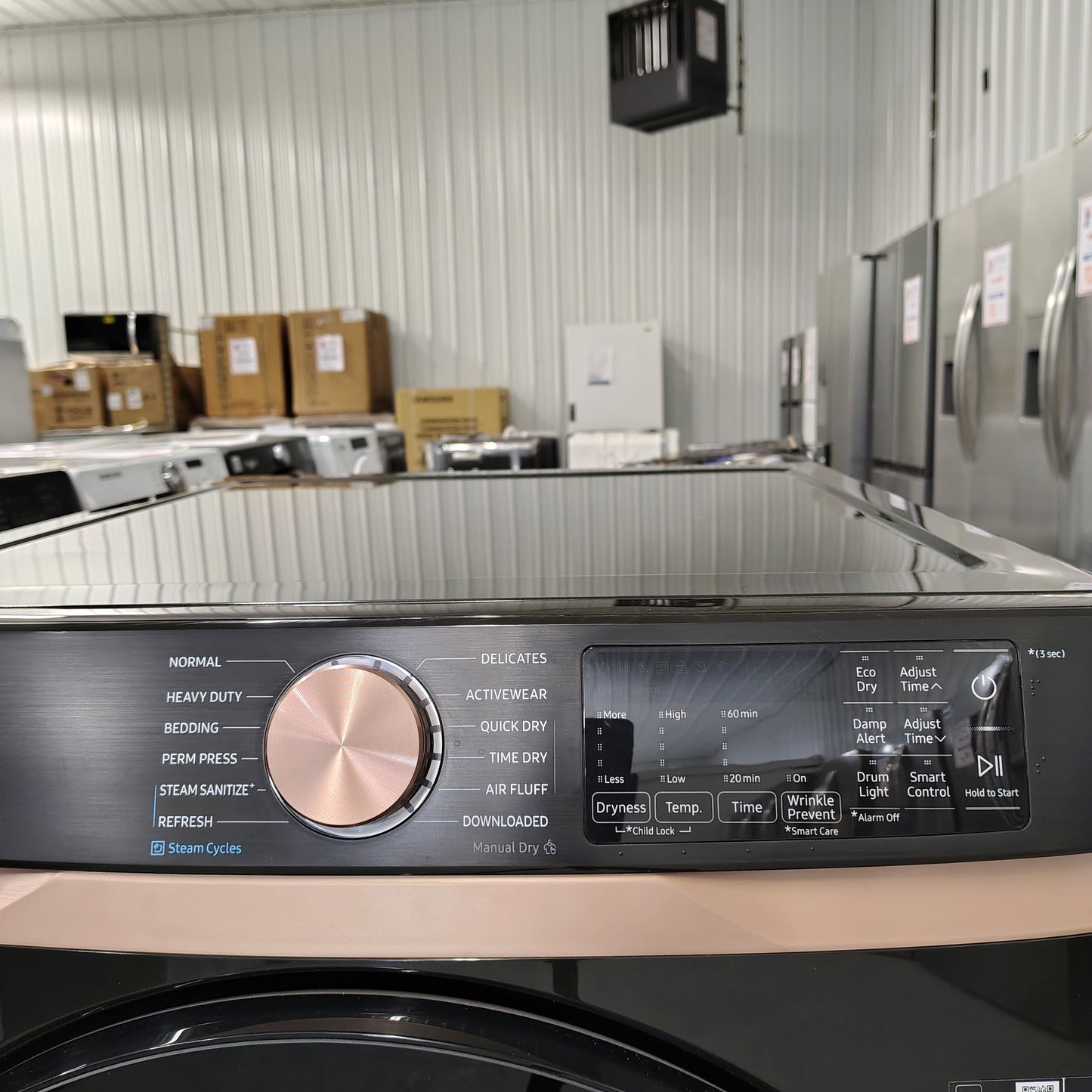 Samsung 7.5 cu. ft. Vented Smart Electric Dryer in Brushed Black with Steam Sanitize+ and Sensor Dry DVE50BG8300V