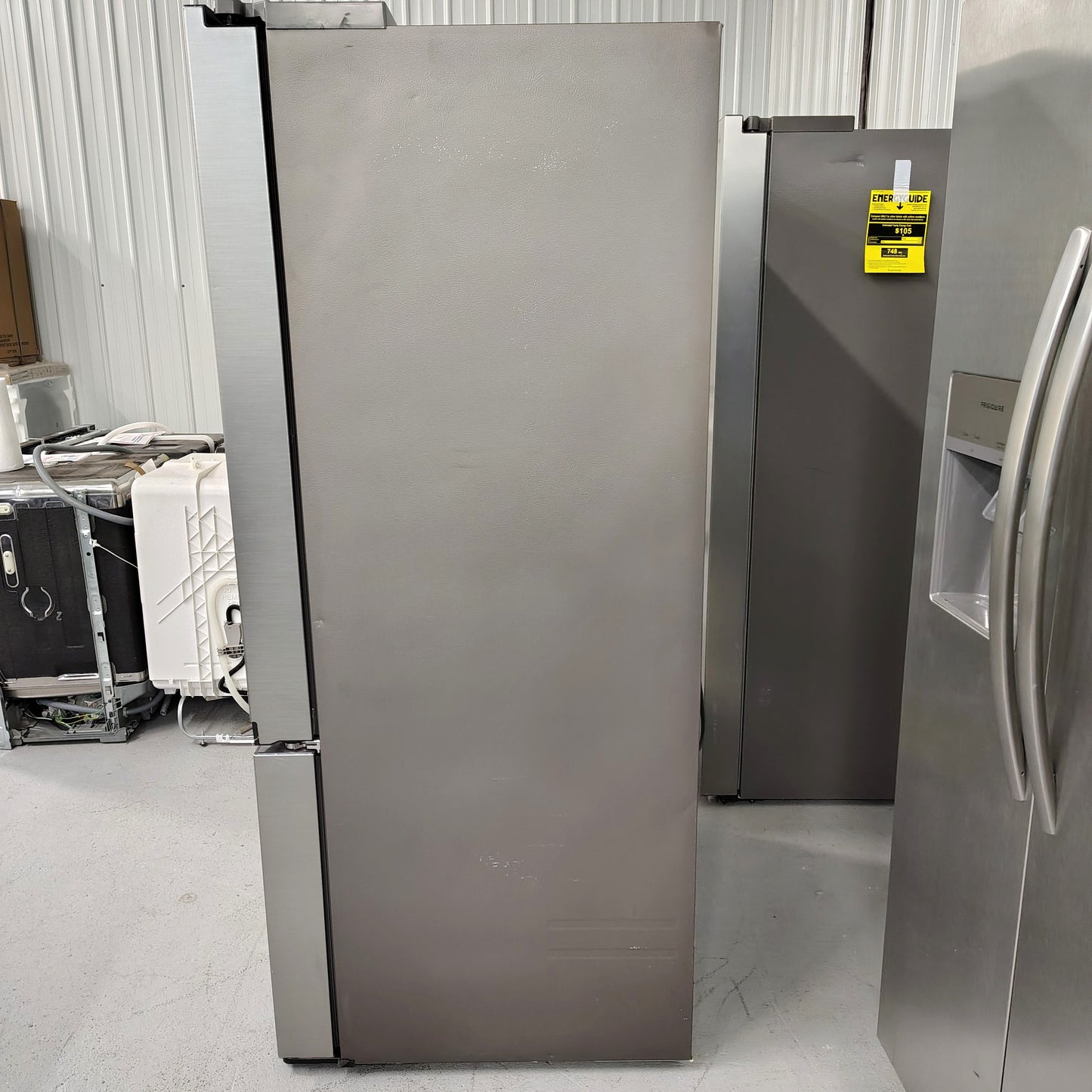 Samsung 27 cu. ft. Counter Depth 3-Door French Door Refrigerator with Dual Auto Ice Maker Fingerprint Resistant Stainless Look RF27CG5010S9AA