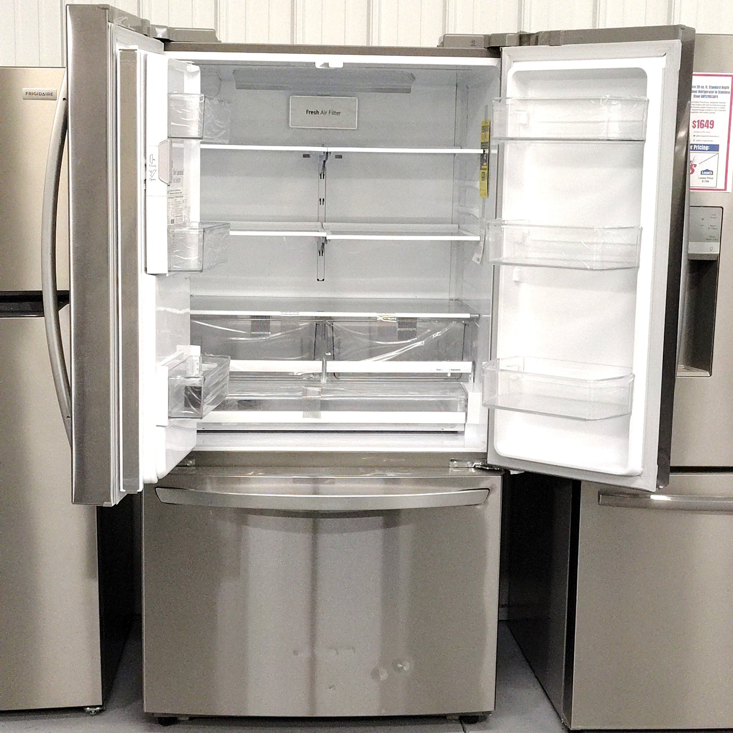 LG Standard-Depth 26.2-cu ft 3 -Door Smart Compatible French Door Refrigerator with Dual Ice Maker with Water and Ice Dispenser (Stainless Steel) ENERGY STAR Certified LFXS26973S/10