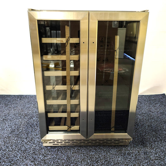 TCL 23.4-in W 20 -Bottles Stainless Steel Dual Zone Cooling Built-in/Freestanding Indoor Wine Cooler B422D