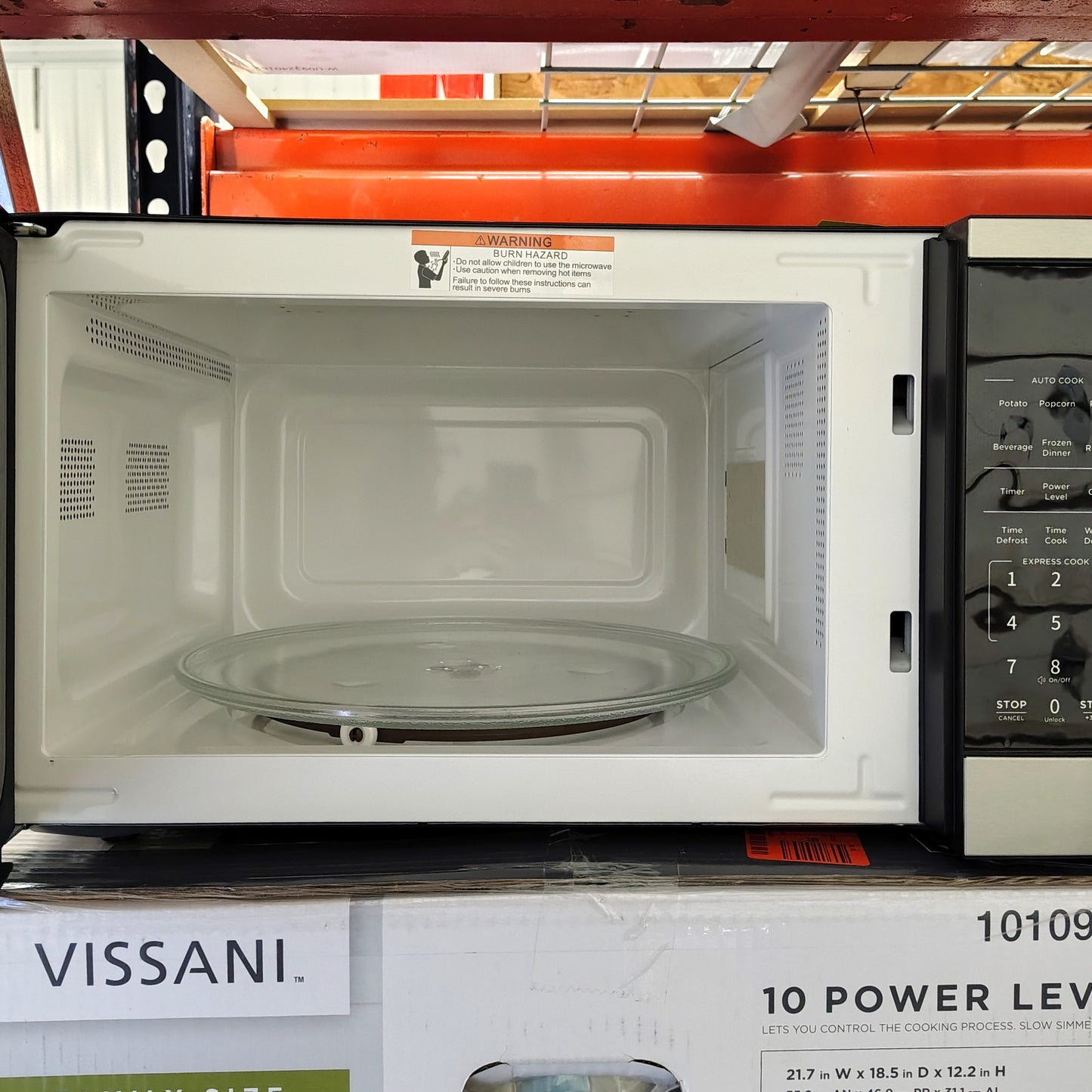 Vissani 21 in. 1.1 cu. ft. 1000-Watt Countertop Microwave Oven in Fingerprint Resistant Stainless Steel and Bar Handle VSCMWE11S2W2102