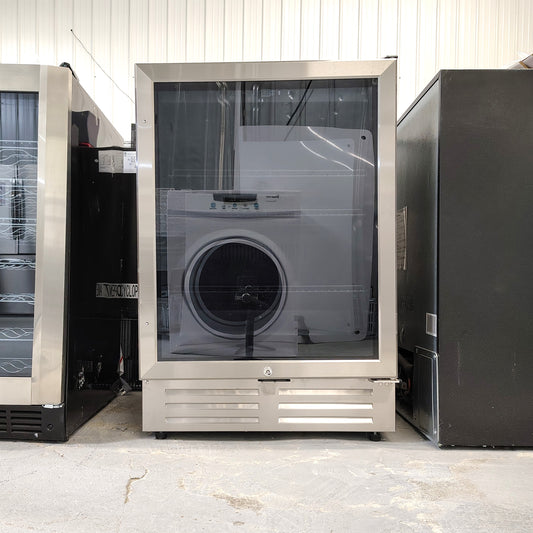 Velivi 24 in. Built-in/Freestanding Beverage Cooler Fridge with Adjustable Shelves in Stainless Steel KMYL150