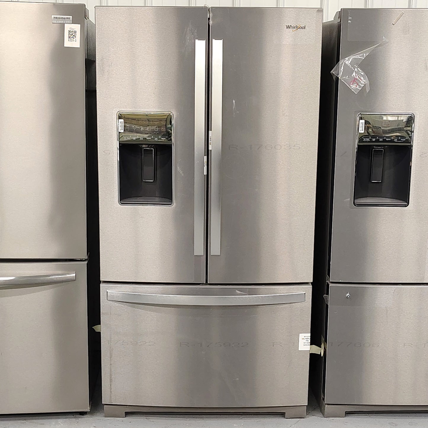 Whirlpool 26.8 cu. ft. French Door Refrigerator in Fingerprint Resistant Stainless Steel with Ice Maker and Water and Ice Dispenser WRF767SDHZ04