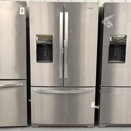 Whirlpool 26.8 cu. ft. French Door Refrigerator in Fingerprint Resistant Stainless Steel with Ice Maker and Water and Ice Dispenser WRF767SDHZ04