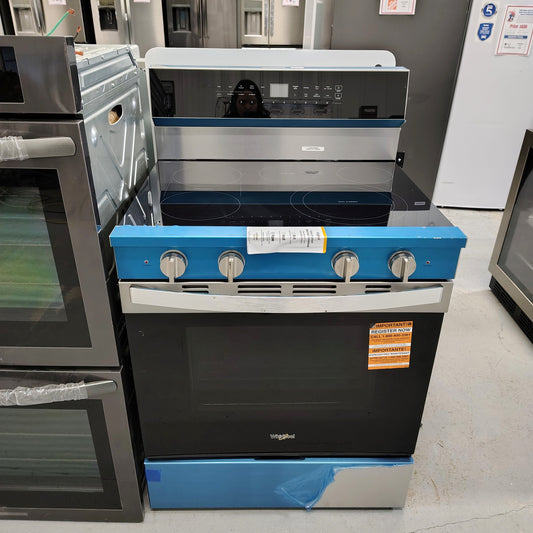 Whirlpool 30 in. 5-Element Freestanding Electric Smart Range in Fingerprint Resistant Stainless Steel with Air Cooking Technology WFES7530RZ