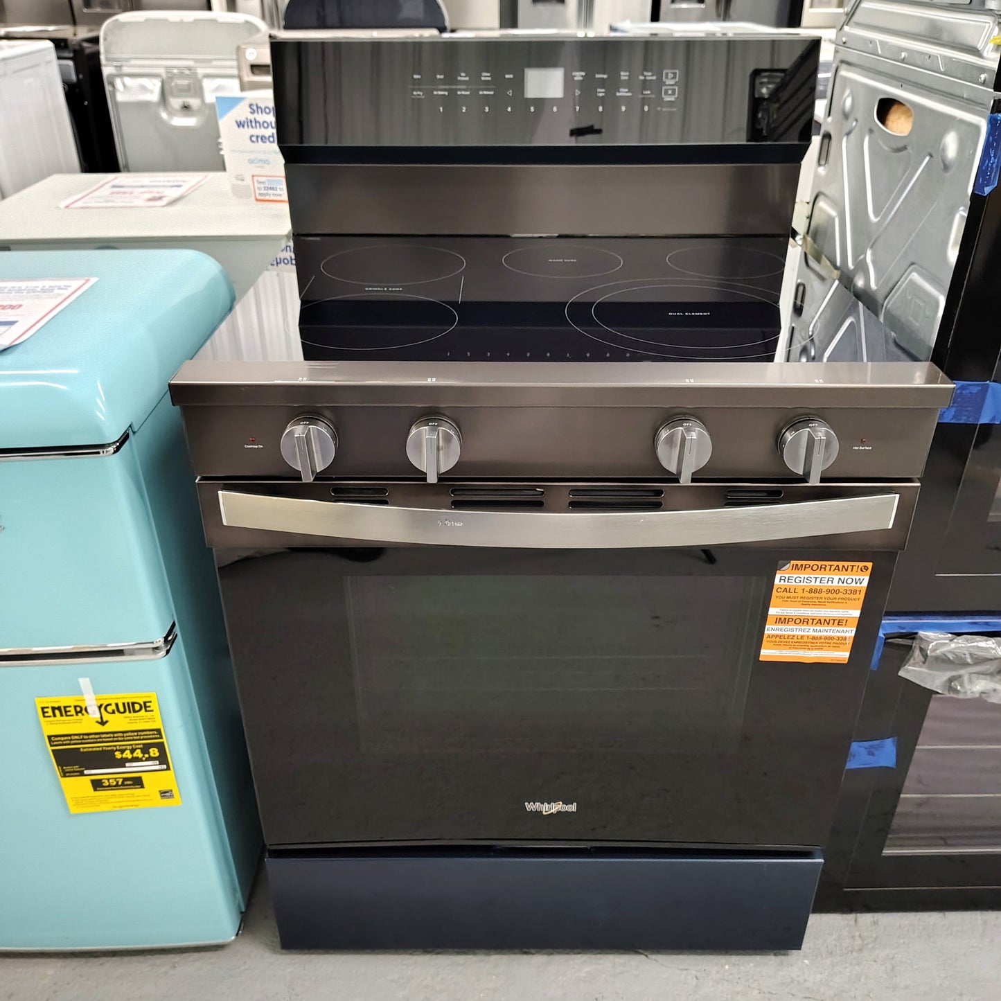 Whirlpool 30 in. 5-Element Electric Smart Range with Air Cooking Technology WFES7530RV