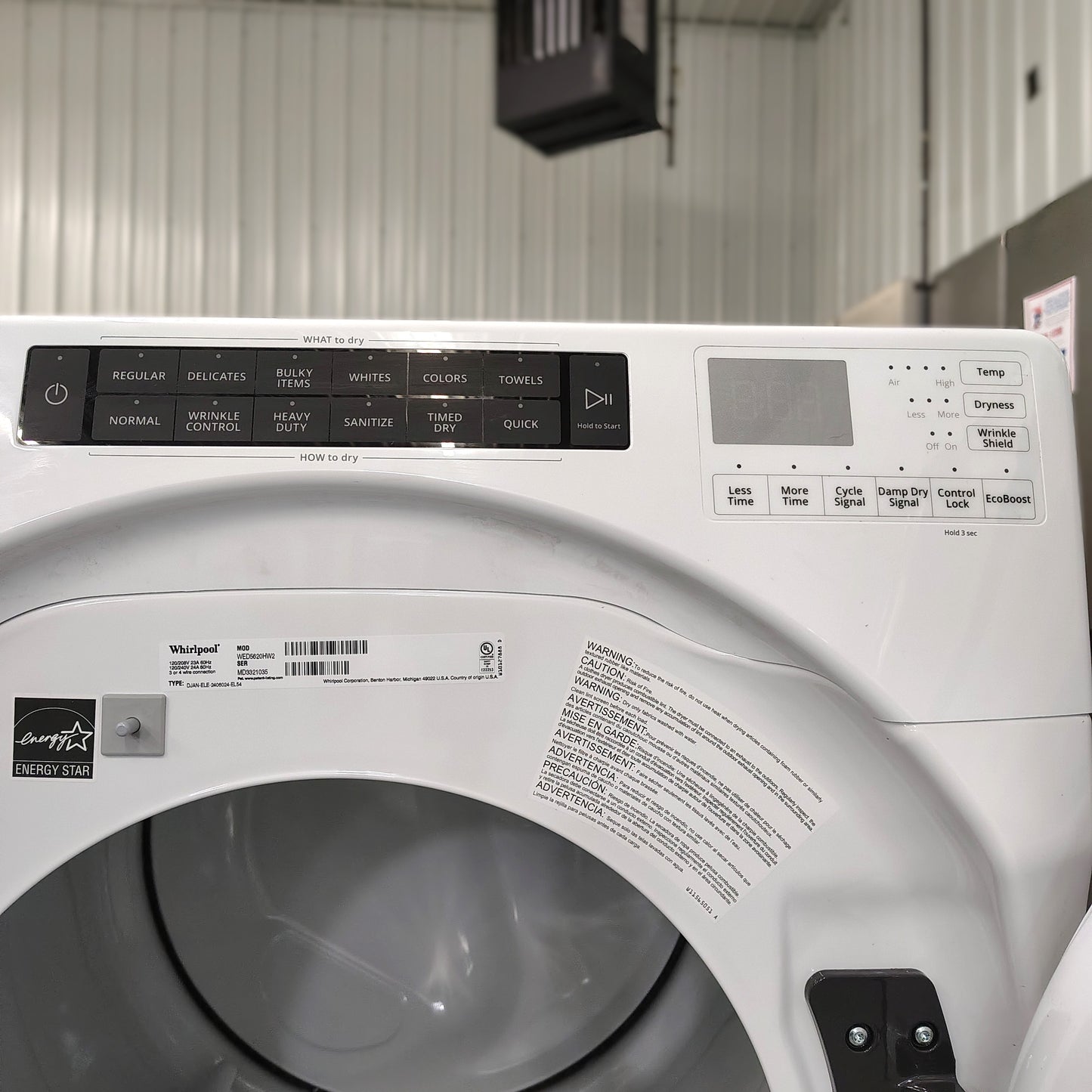 Whirlpool 7.4-cu ft Stackable Vented Electric Dryer in White WED5620HW2