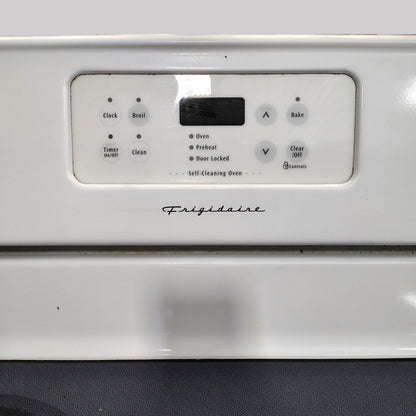 Frigidaire 30 in Freestanding, Glass-Top Electric Range in White FEF364FSB